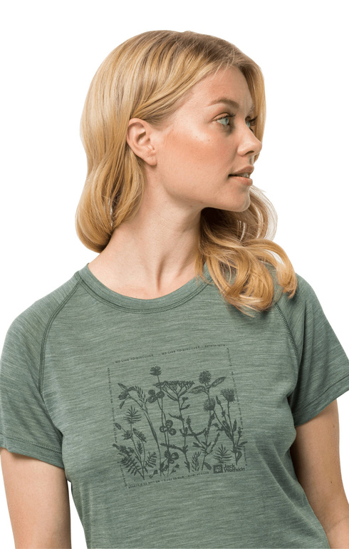 Koszulka z wełną merino KAMMWEG GRAPHIC S/S WOMEN